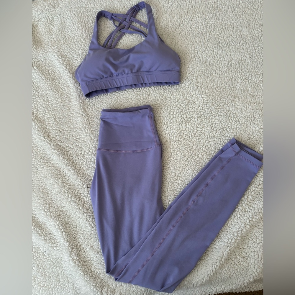 Lavender Sports Bra and Leggings Set